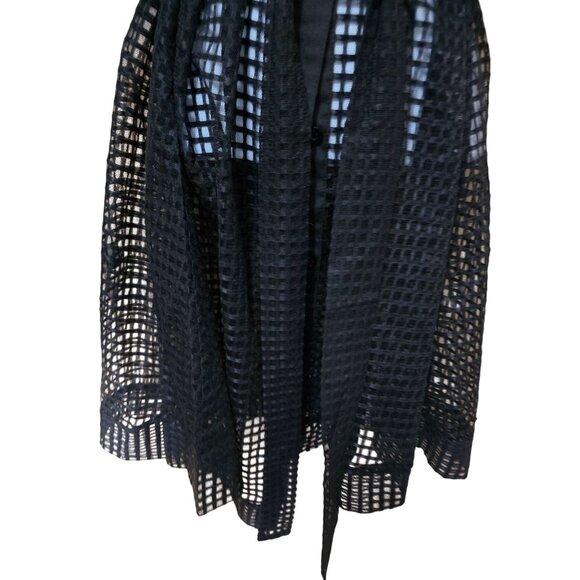 Urbanic Black Mesh Button-Up Cover-Up Dress M goth grunge whimsygoth beachwear - Picture 3 of 9